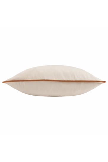 Riva Paoletti Natural Meridian Contrast Piped Velvet Cushion