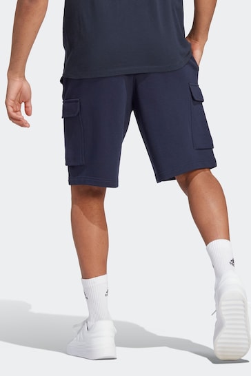 adidas Blue Essentials French Terry Cargo Shorts