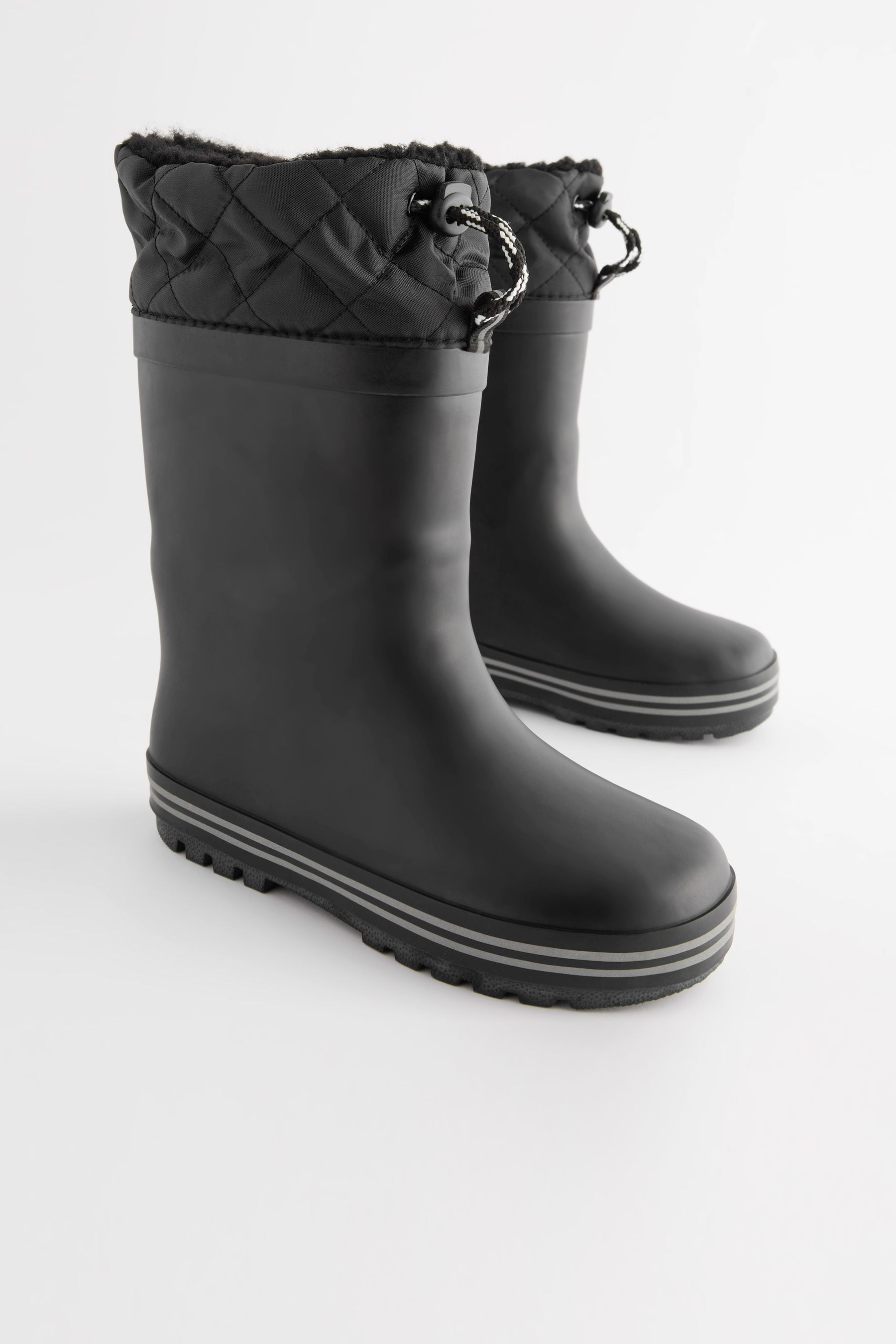 Mono Black Thinsulate Warm Lined Cuff Wellies