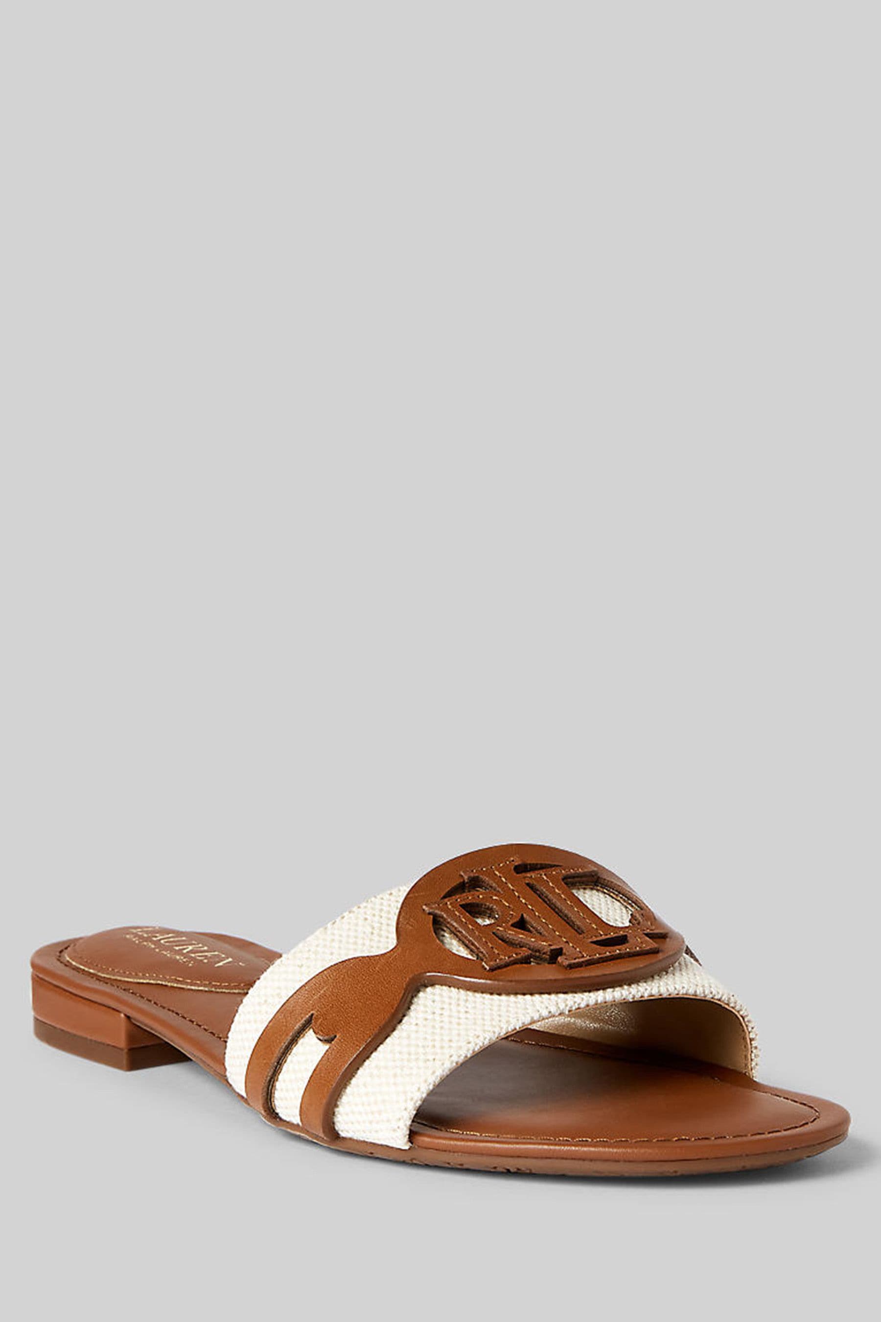 Buy Lauren Ralph Lauren Alegra Canvas Leather Sliders from the Next UK online shop