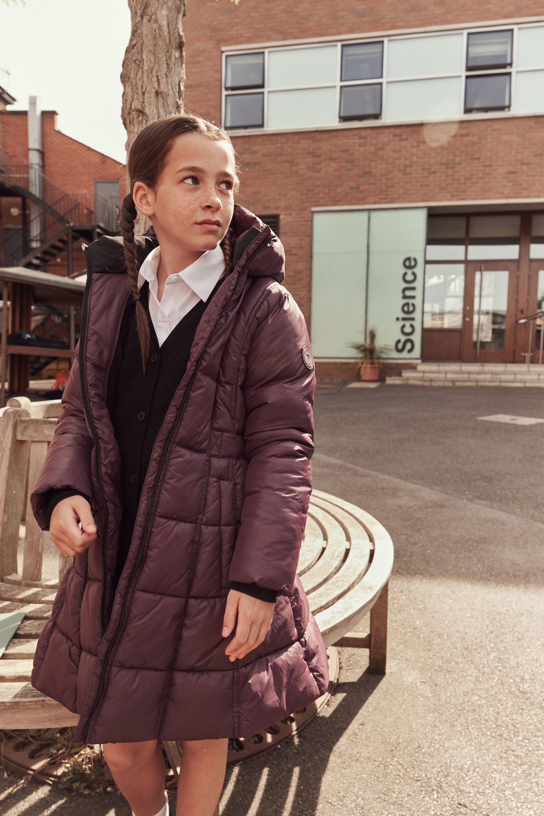 Buy Clarks Purple Girls Longline Coat from the Next UK online shop