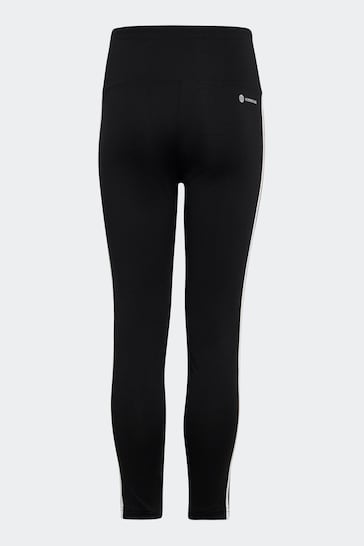 adidas Black Sportswear Essentials Aeroready 3-Stripes High Waisted Leggings