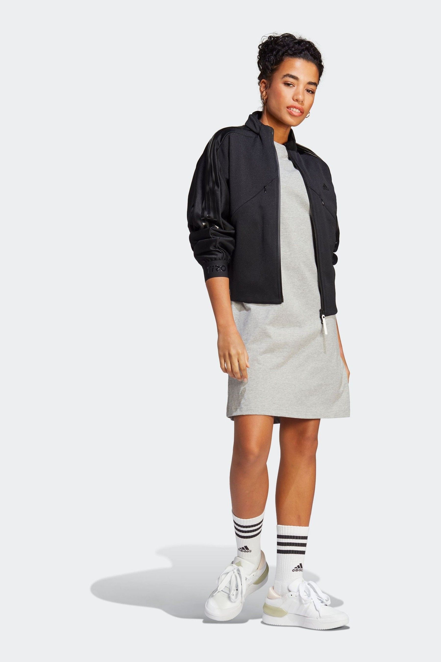 Buy adidas Grey Sportswear Essentials 3 Stripes Single Jersey