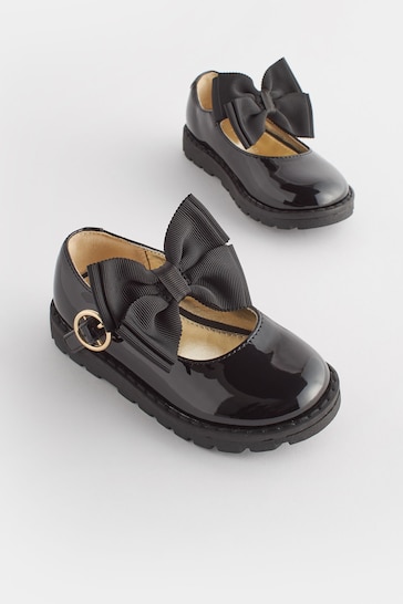 Black Mary Jane Bow Shoes