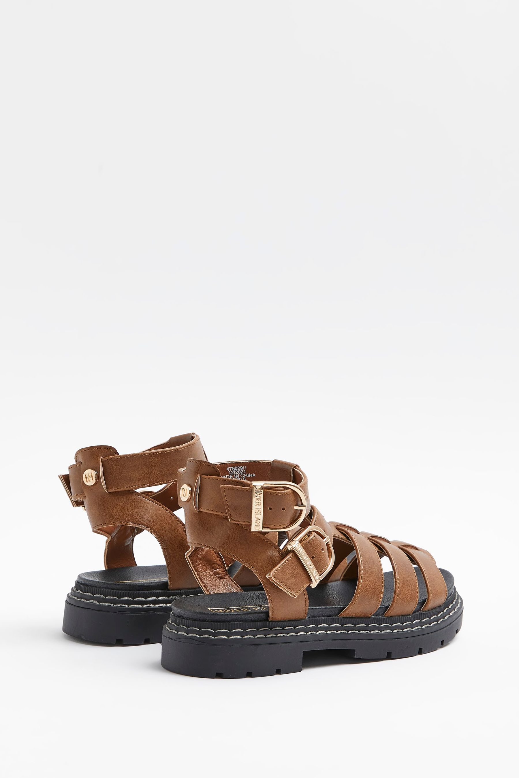 Buy River Island Girls Brown Gladiator Cleated Sandals from the