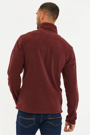 Threadbare Burgundy Red 1/4 Zip Fleece Sweatshirt