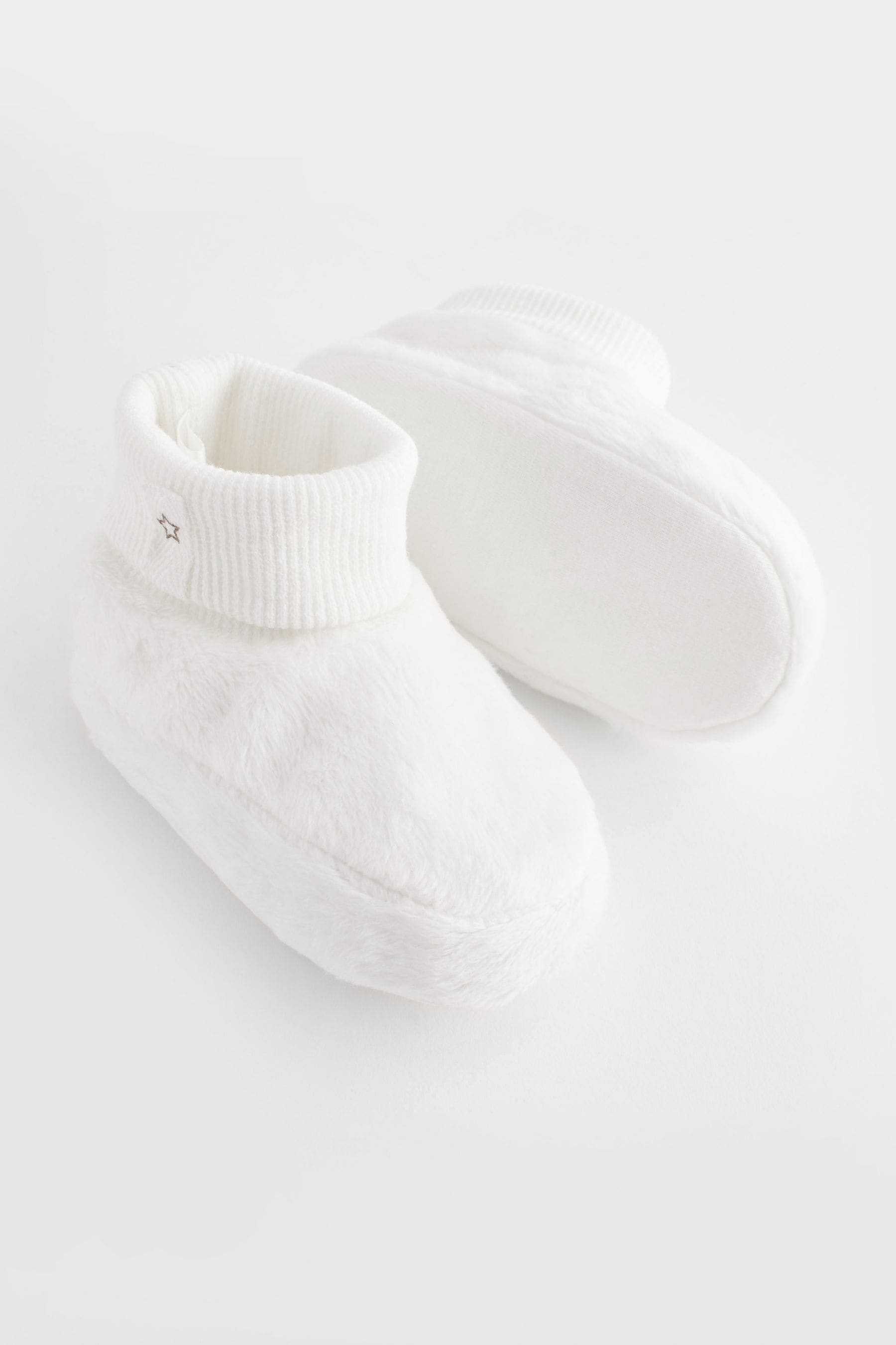 White Baby Booties 0 18mths