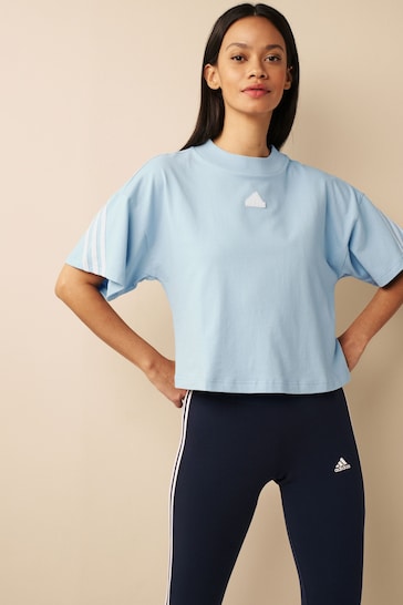 adidas Blue Sportswear Essentials Slim 3-Stripes T-Shirt
