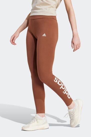 adidas Brown Sportswear Essentials High-waisted Logo Leggings