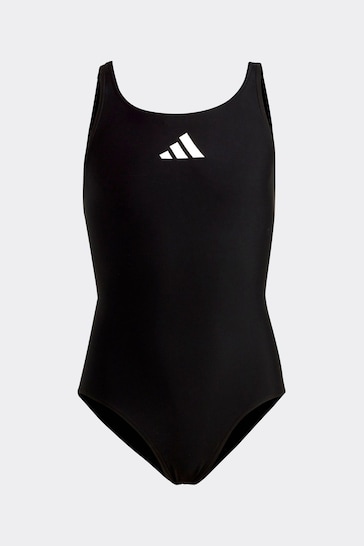 adidas Black Small Solid Logo Swimsuit