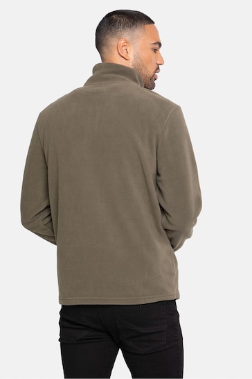 Threadbare Green 1/4 Zip Fleece Sweatshirt