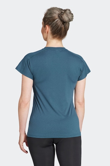 adidas Green Aeroready Train Essentials Minimal Branding V-Neck T-Shirt