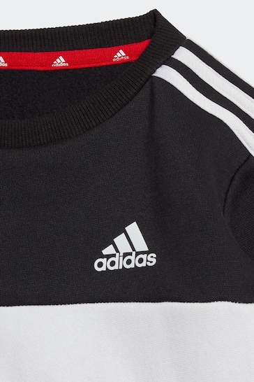 adidas Black/Red Kids Sportswear Tiberio 3-Stripes Colourblock Tracksuit Set