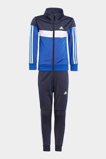 adidas Blue Kids Sportswear Tiberio 3-Stripes Colorblock Shiny Tracksuit