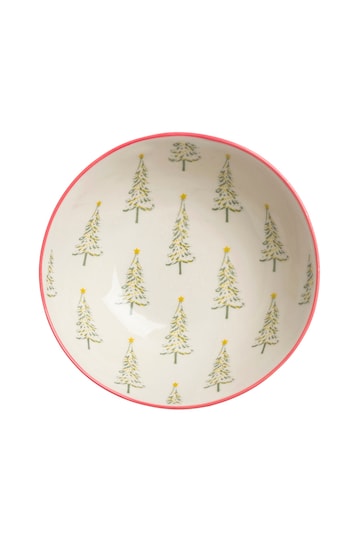 Sophie Allport Natural Nibbles Stoneware Christmas Trees Bowl