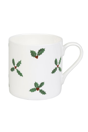 Sophie Allport White Large Holly And Berry Christmas Mug