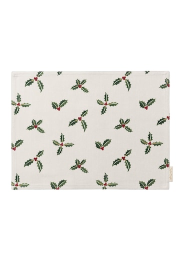 Sophie Allport Natural Fabric Christmas Holly And Berry Placemat