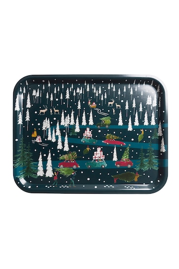 Sophie Allport Blue Large Home for Christmas Printed Tray