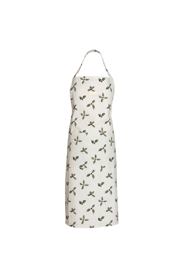 Sophie Allport Natural Christmas Holly And Berry Apron