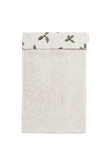 Sophie Allport Natural Christmas Holly And Berry Roller Hand Towel