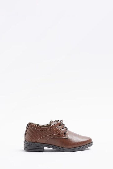 River Island Boys Brown Embossed Point Shoes
