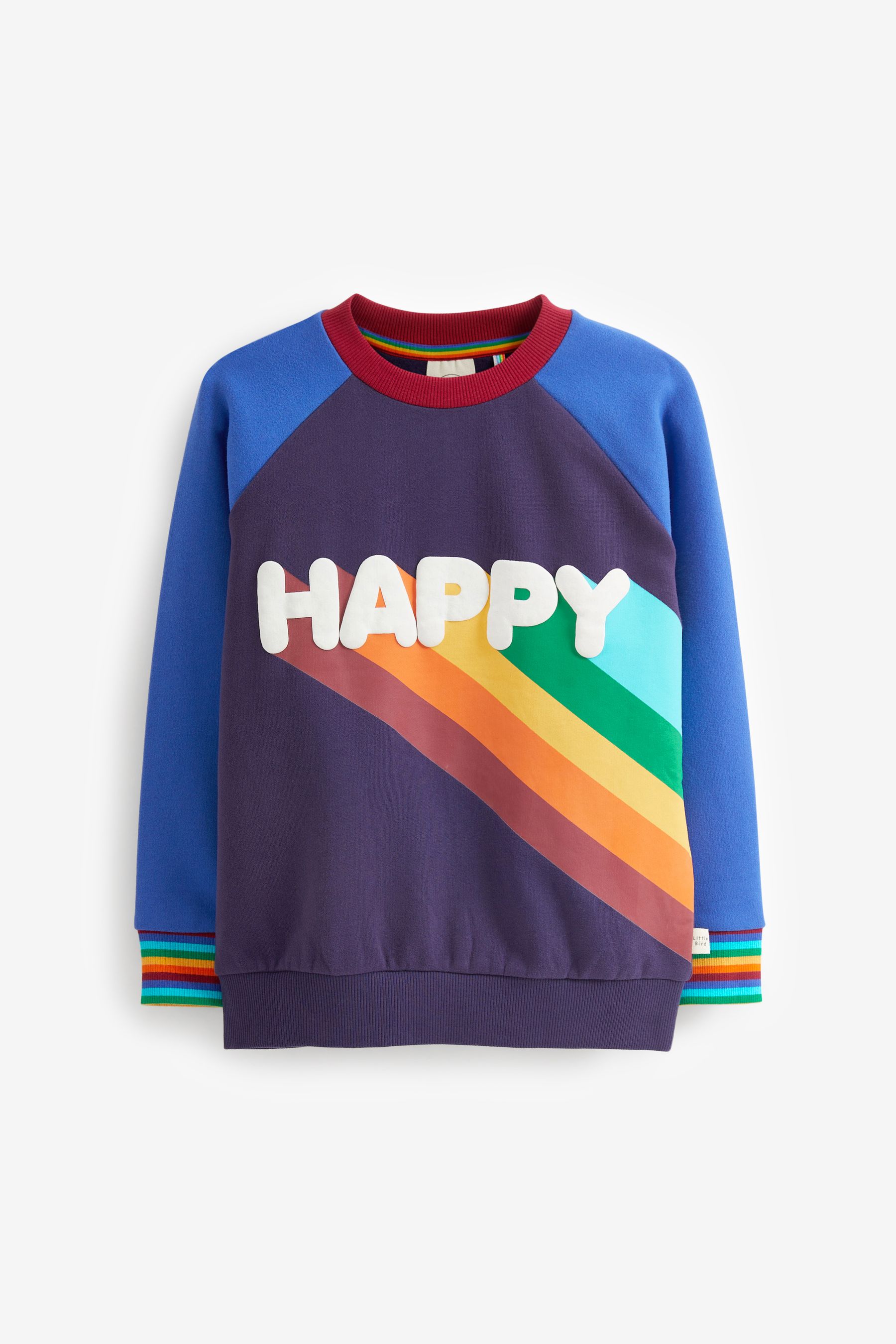 Buy Little Bird by Jools Oliver Navy Happy Rainbow Crew Neck 100 Cotton Sweatshirt from the Next UK online shop