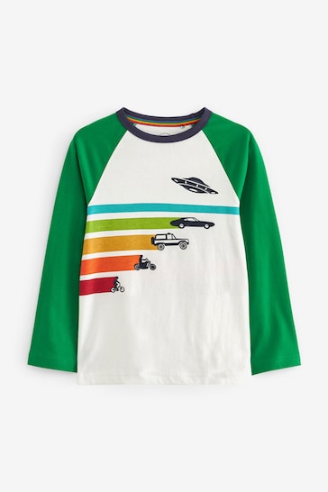 Little Bird by Jools Oliver White/Green Long Sleeve Colourful T-Shirt