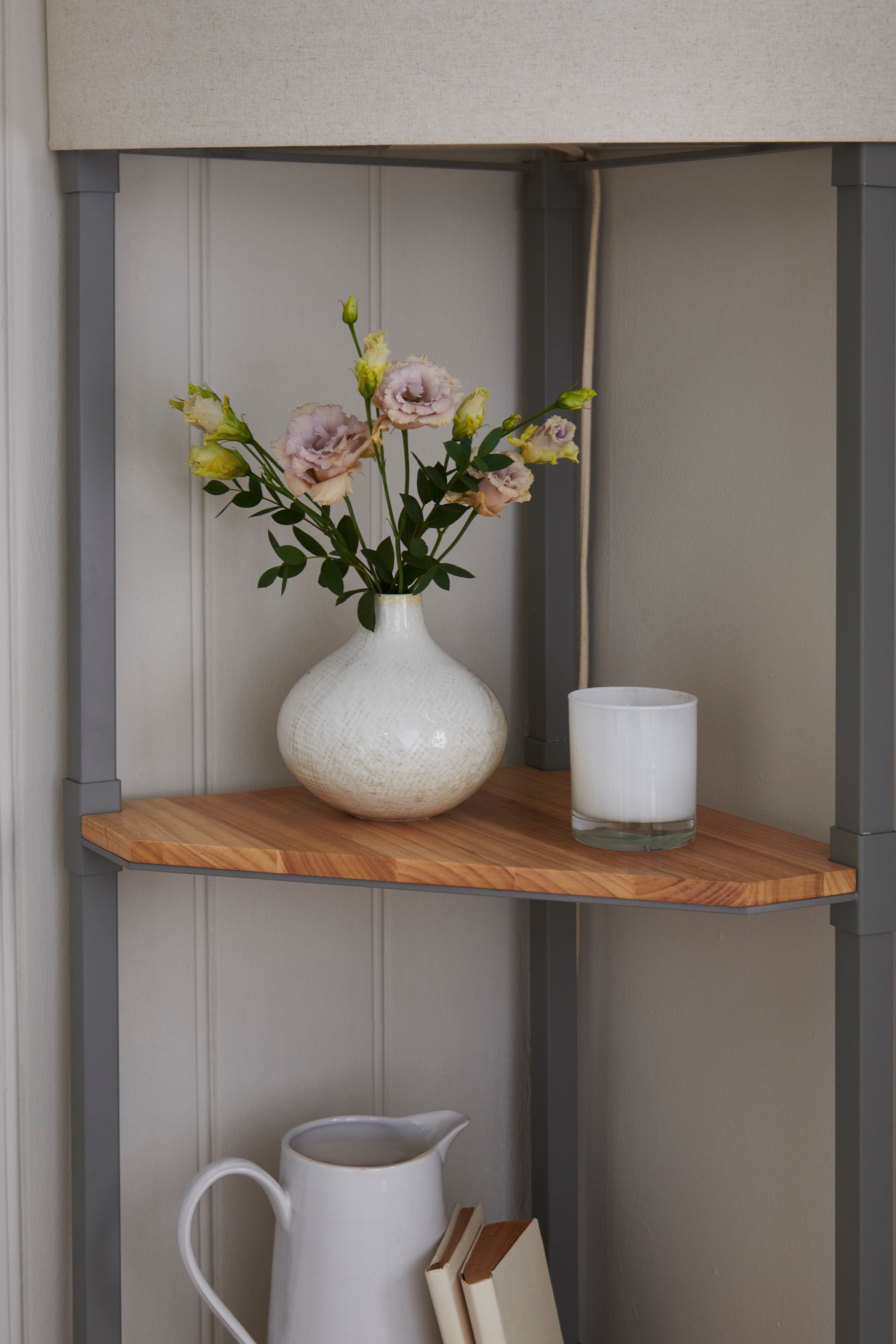 Grey Malvern Shelf Floor Lamp