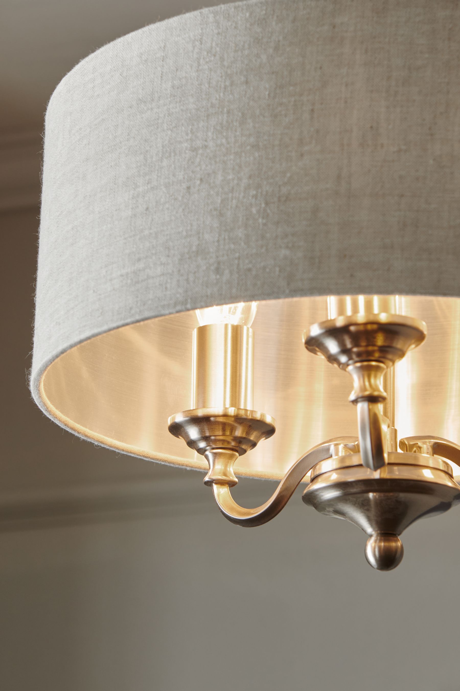 Brushed Chrome Burford 3 Light Compact Chandelier Ceiling Light