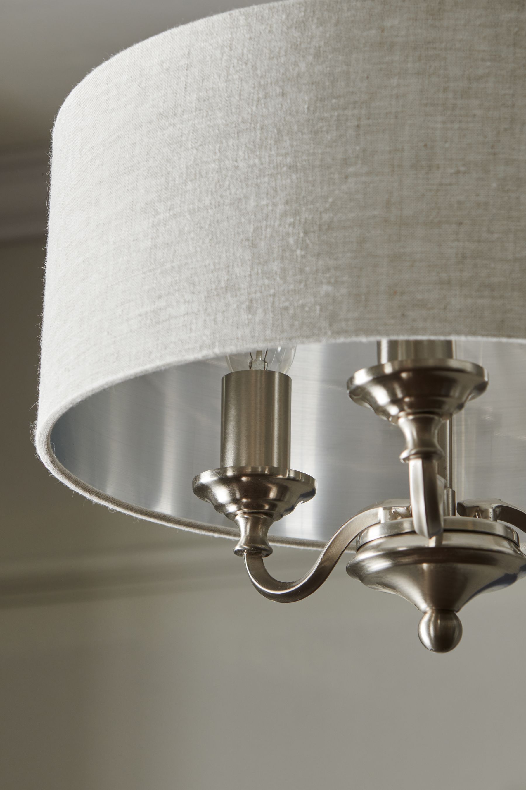 Brushed Chrome Burford 3 Light Compact Chandelier Ceiling Light