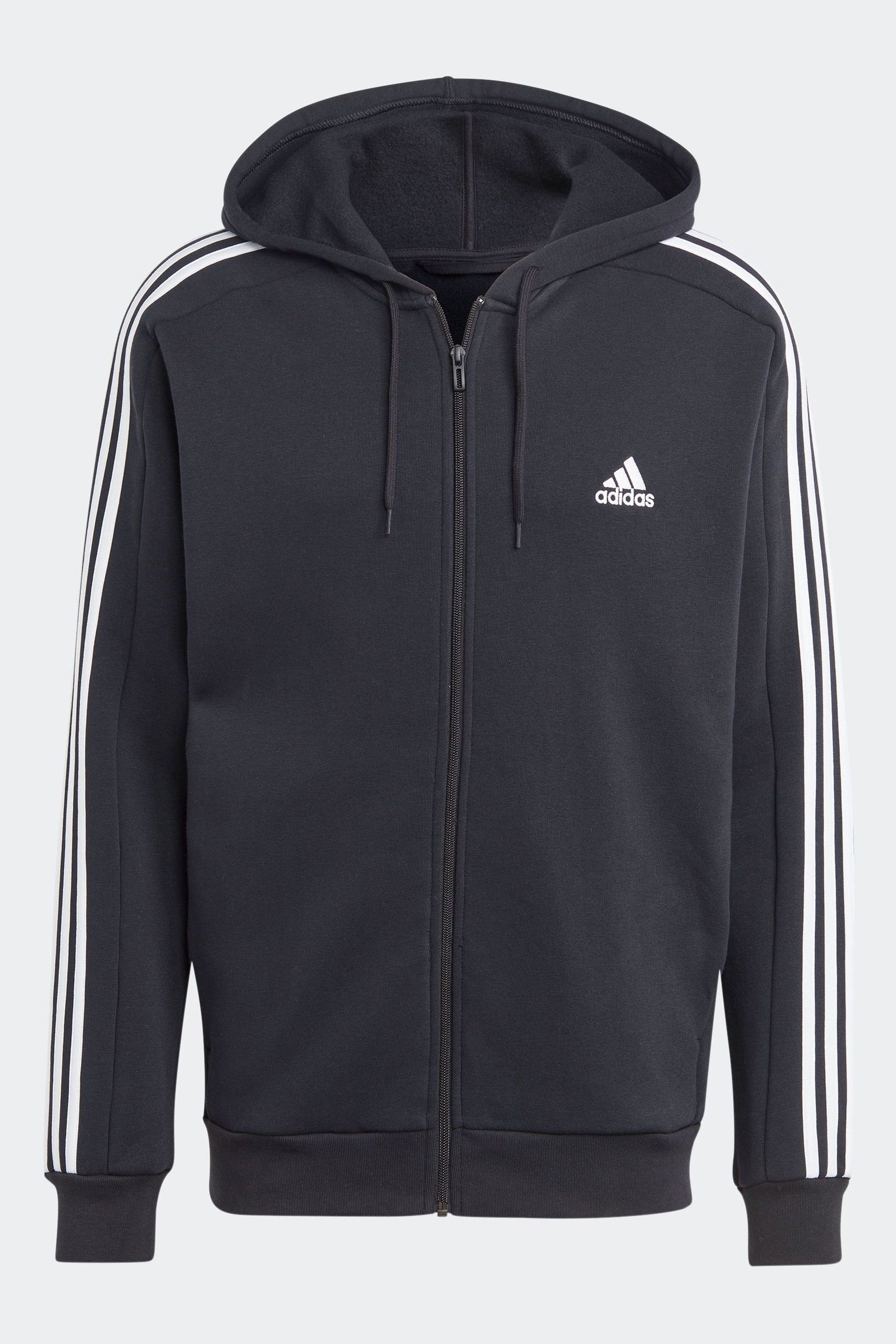 Adidas 3 stripe shop zip through hoody