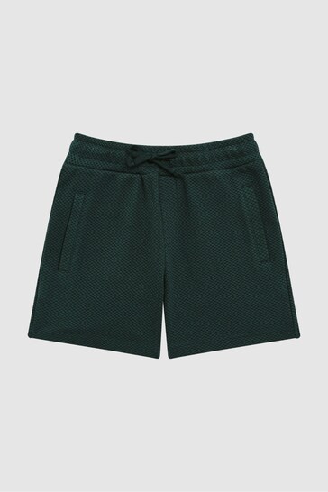 Reiss Emerald Robin Senior Textured Drawstring Shorts