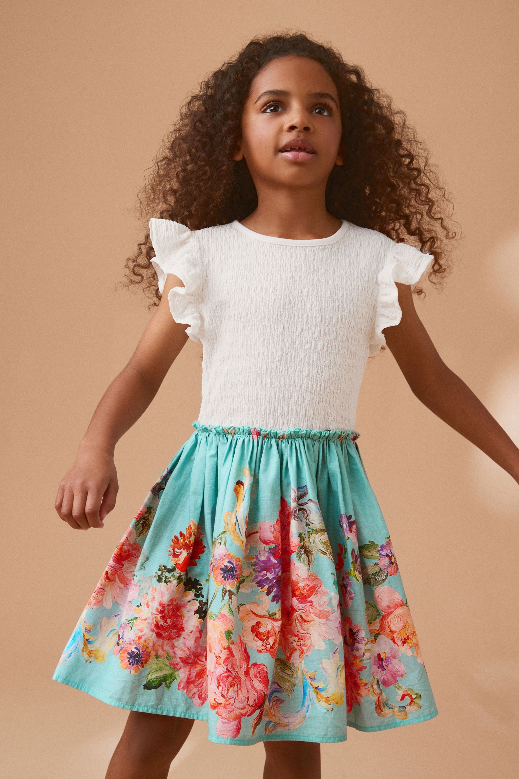 Long floral deals skirt blue