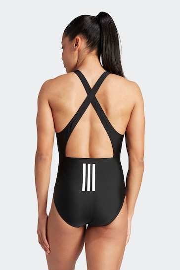 adidas Black 3-Stripes Swimsuit