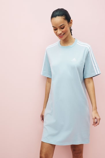 adidas Blue Boyfriend Sportswear Essentials 3-Stripes Single Jersey T-Shirt Dress