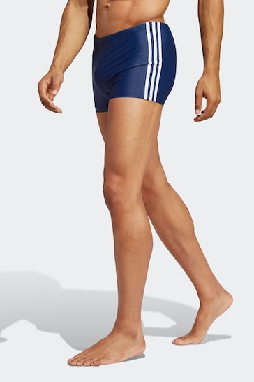adidas Blue Classic 3-Stripes Swim Boxers