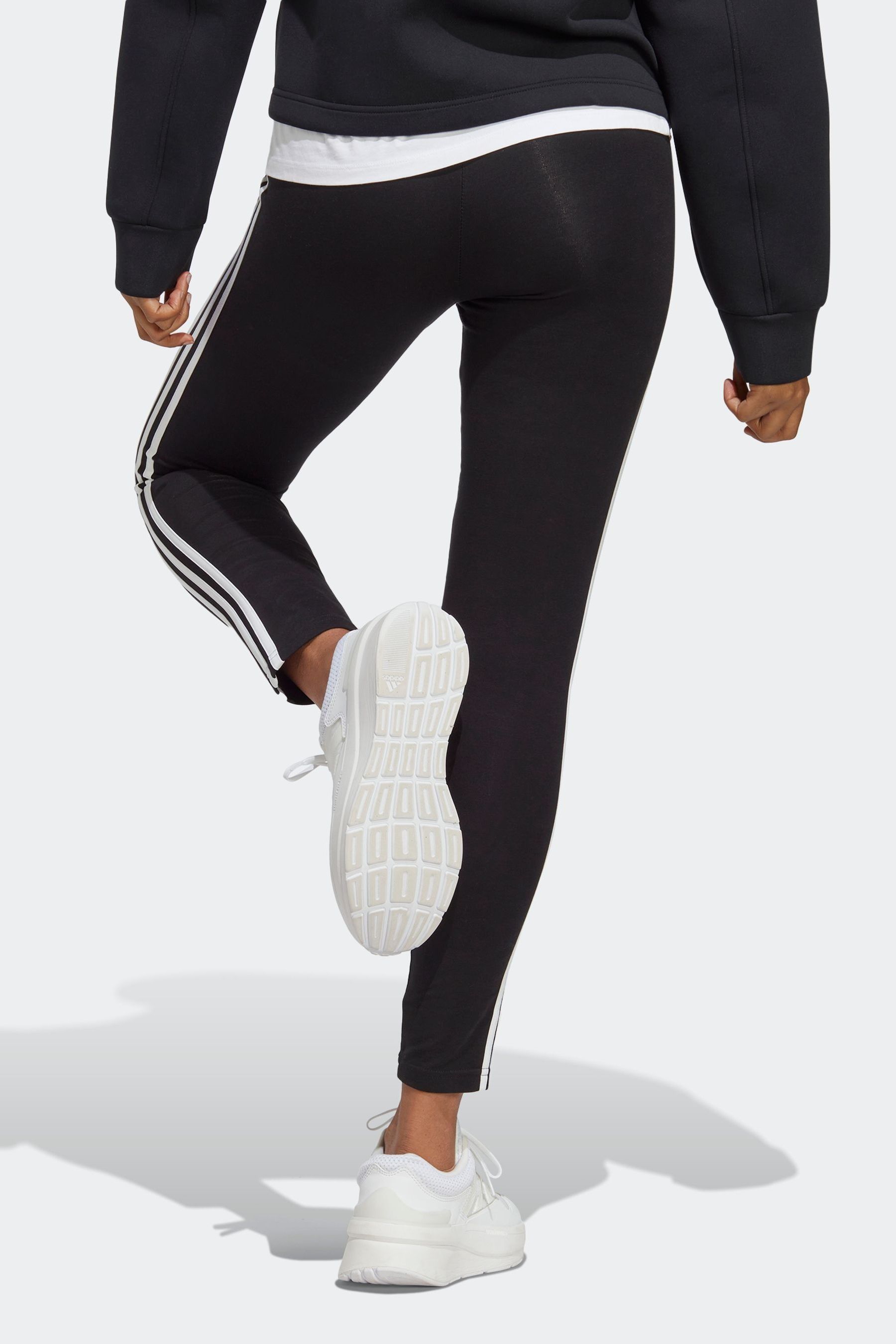 Buy adidas Black Sportswear Essentials 3 Stripes High Waisted