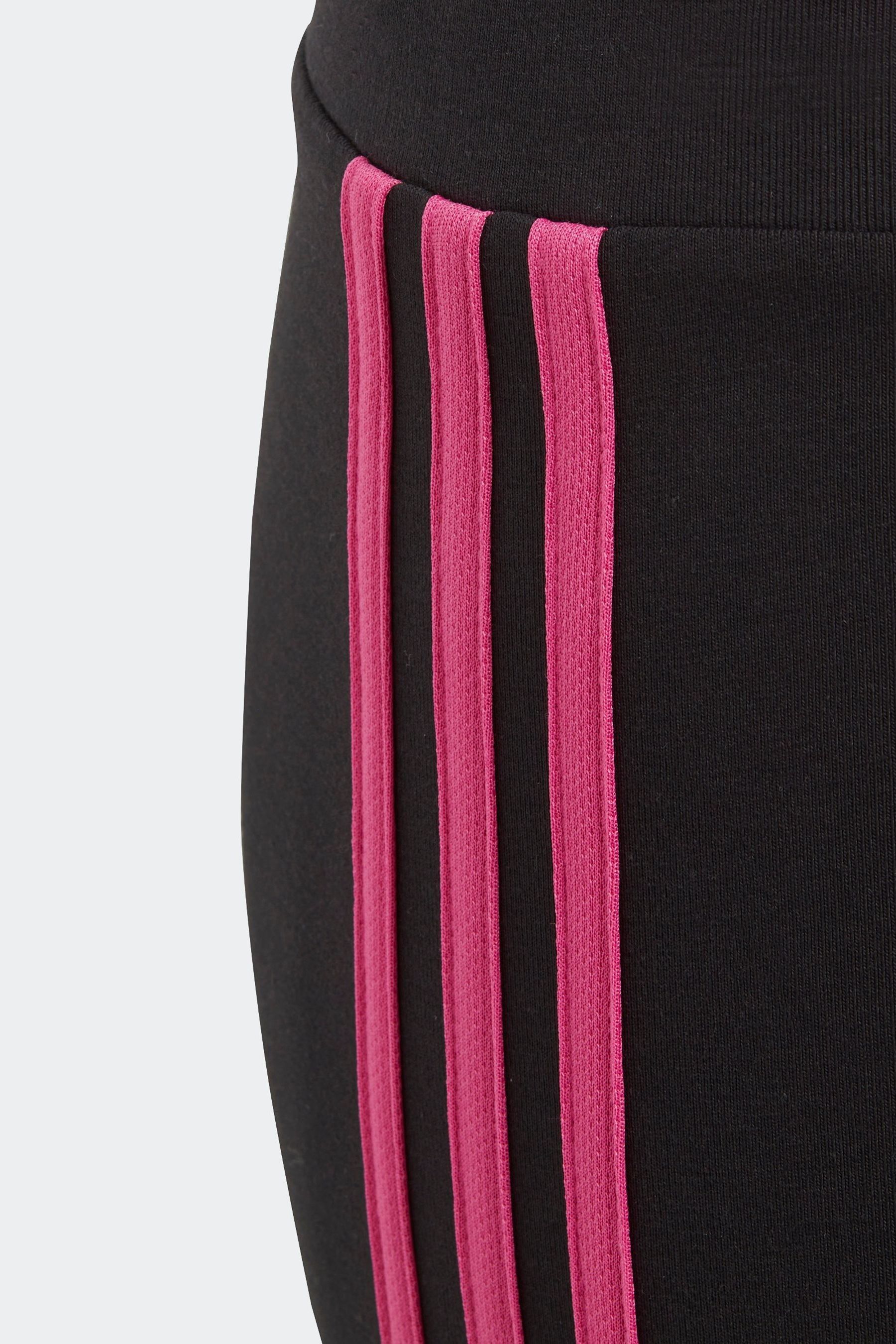 Black adidas leggings with pink stripes hotsell
