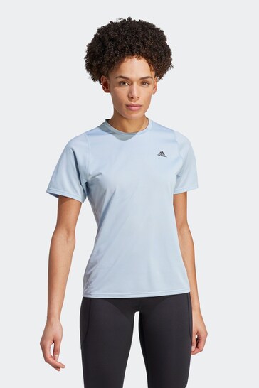 adidas Blue Performance Running Short Sleeve T-Shirt