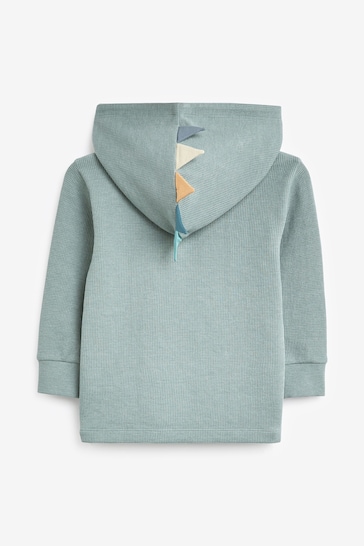Mineral Blue Textured Jersey Dino Spikes Hoodie (3mths-10yrs)