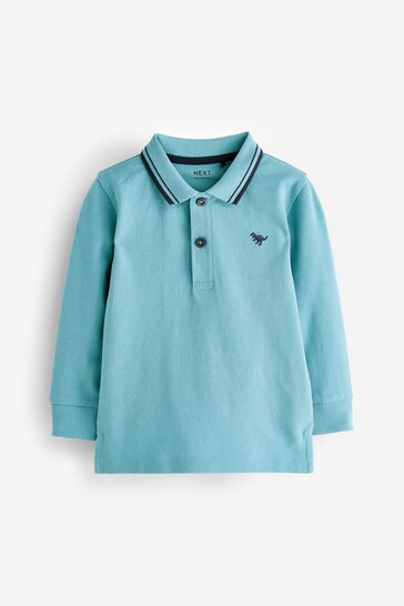 wool-knitted polo shirt Blu
