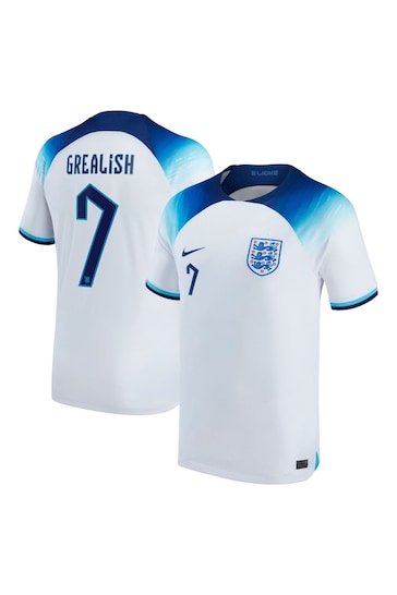 Nike White Grealish - 7 England Home Stadium Football Shirt 2022