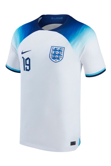 Nike White Mount - 19 England Home Stadium Football Shirt 2022