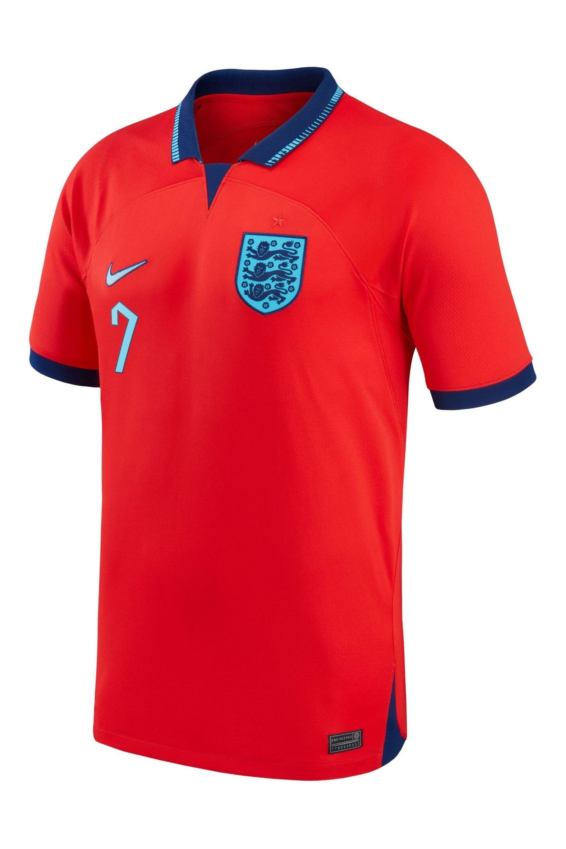Buy Nike Red Grealish 7 England Away Stadium Football Shirt 2022 from the Next UK online shop