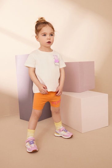 Orange Peppa Pig Short Sleeve T-Shirt and Cycle Short Set (3mths-7yrs)