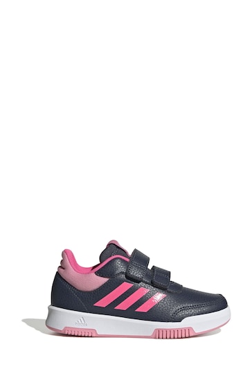 adidas Black/Pink Kids Sportswear Tensaur Hook And Loop Trainers