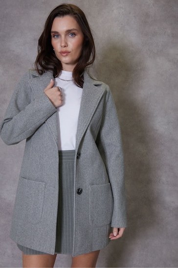 Threadbare Grey Single Breasted Formal Coat