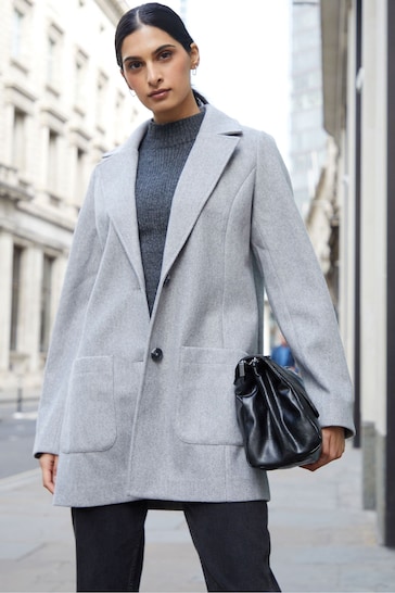 Threadbare Grey Single Breasted Formal Coat