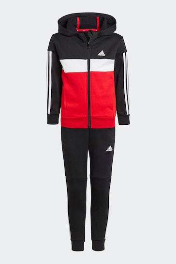 adidas Red Sportswear Tiberio 3-Stripes Colorblock Fleece Tracksuit Kids
