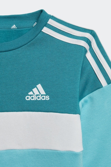 adidas Blue Kids Sportswear Tiberio 3-Stripes Colourblock Tracksuit Set